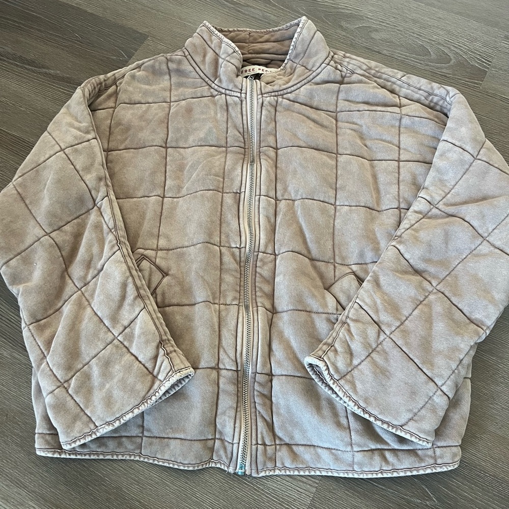 Free People Quilted Zip Up Jacket